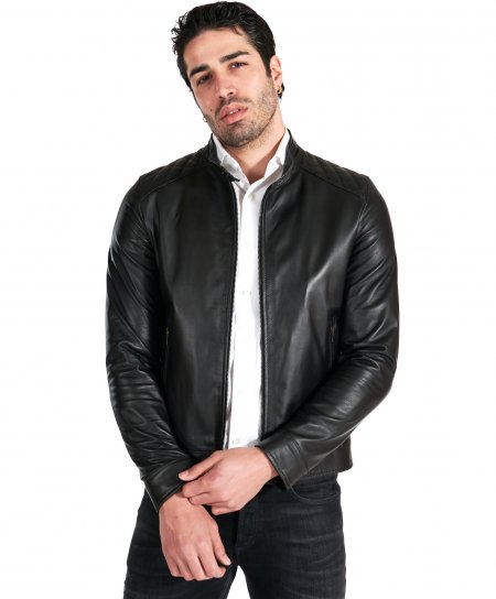 Blouson cuir noir veste...