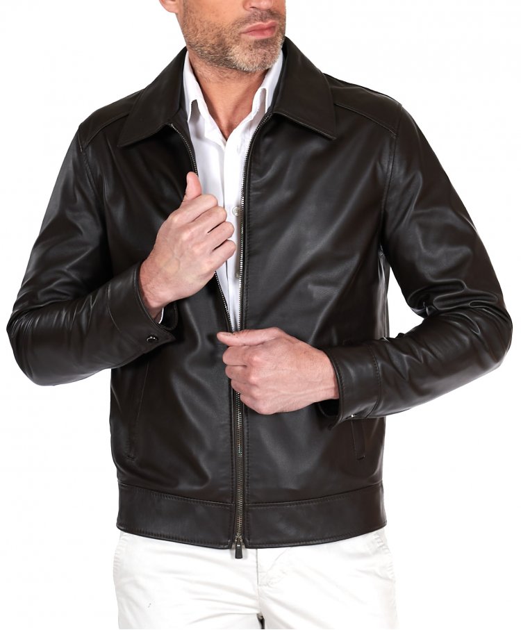 Blouson cuir naturel marron...