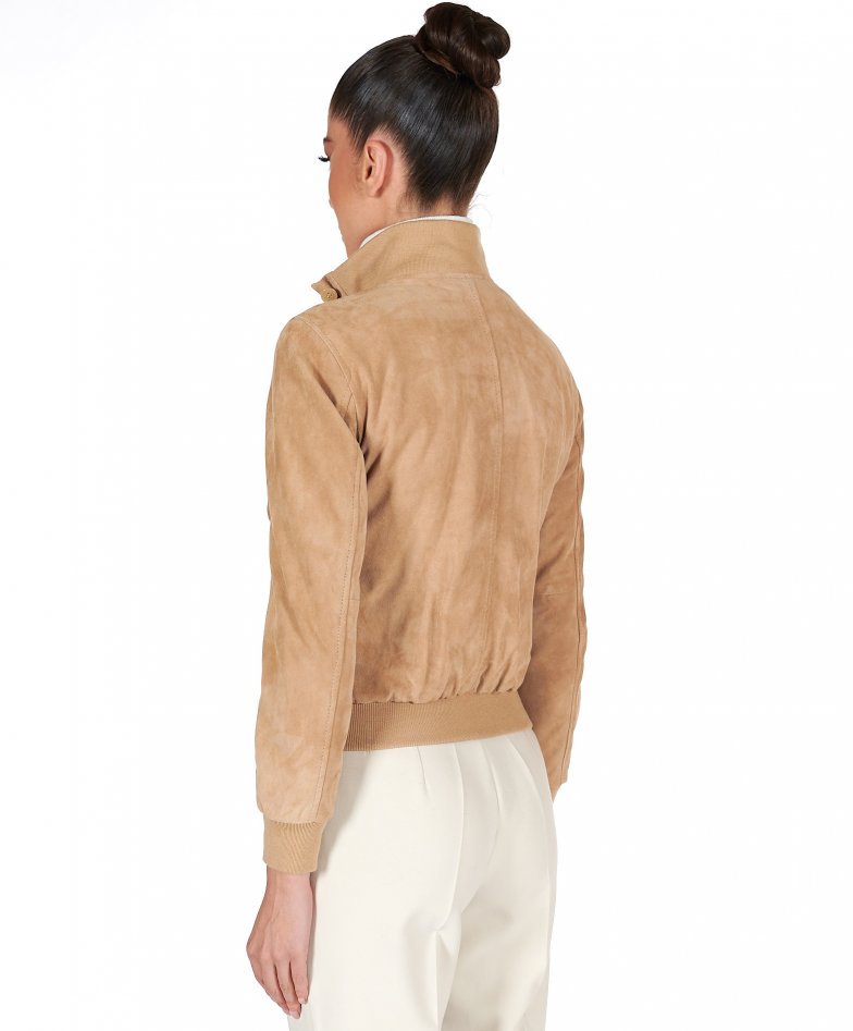 Veste en daim beige sale