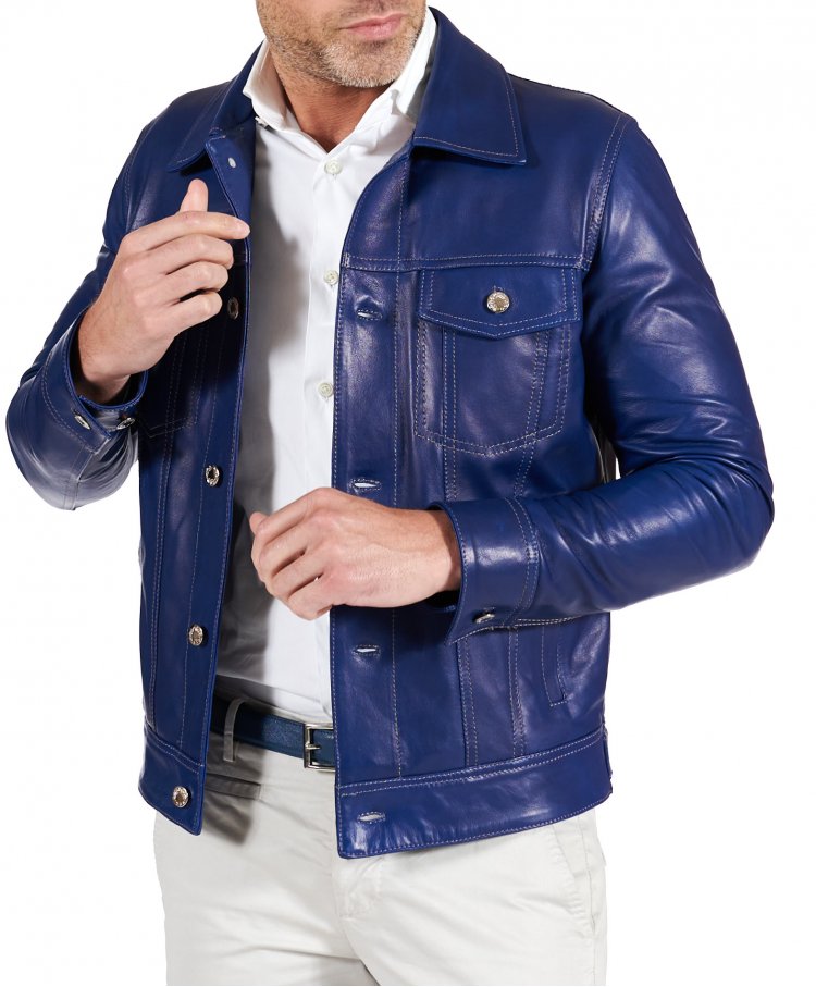 Blouson cuir bleuette pour...