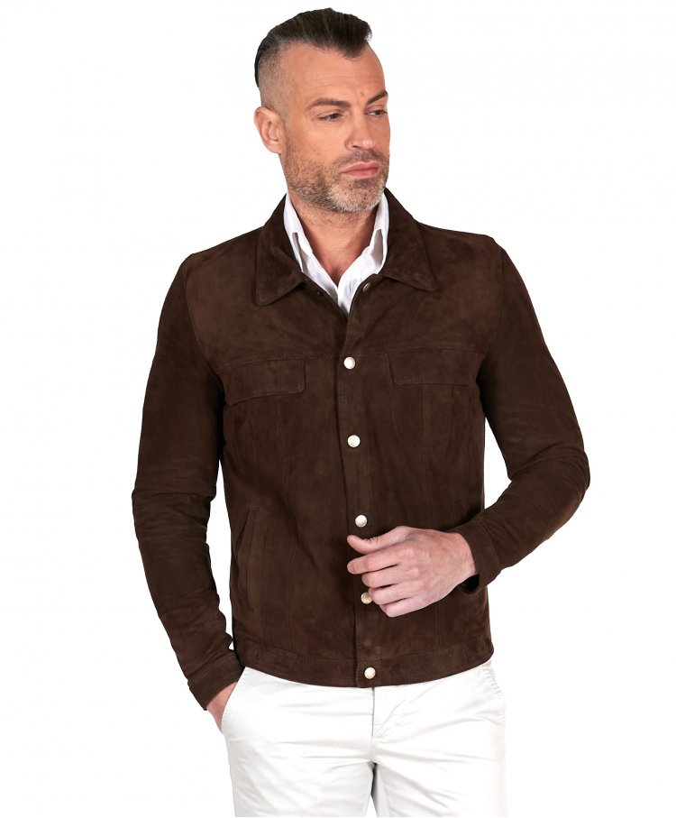 Blouson cuir marron foncé...