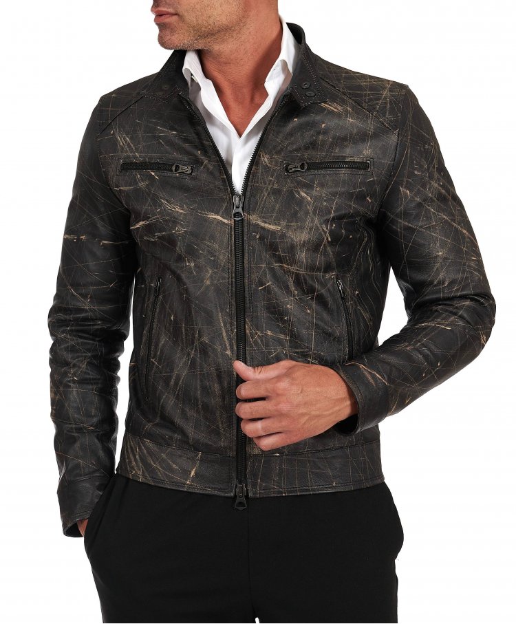 Blouson cuir noir veste...