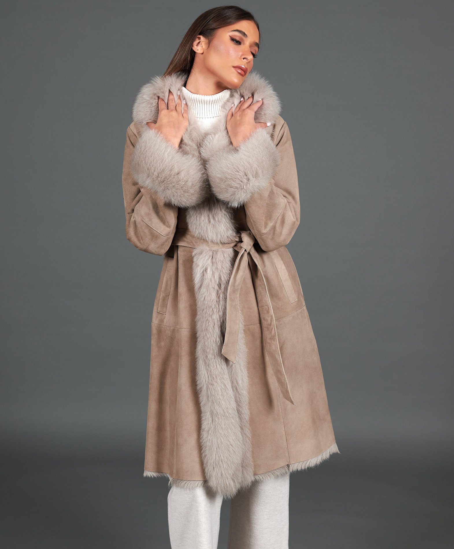 Manteau mouton femme beige sale