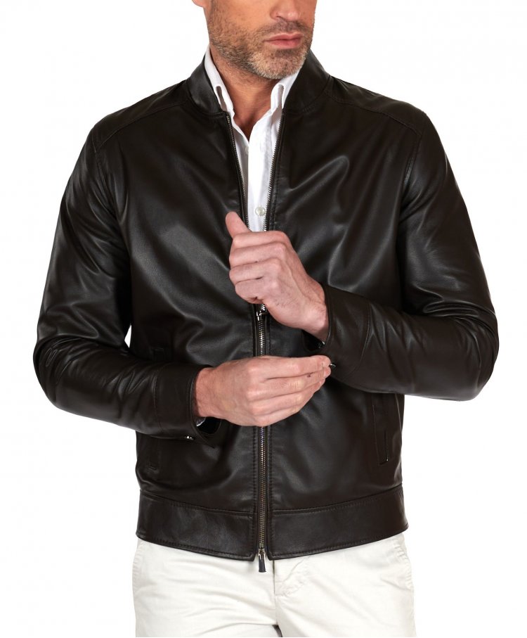 Blouson cuir naturel marron...