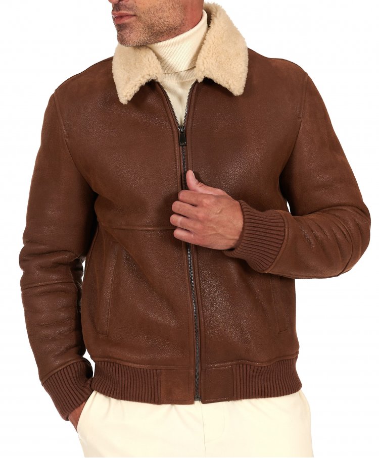 Blouson mouton cognac...