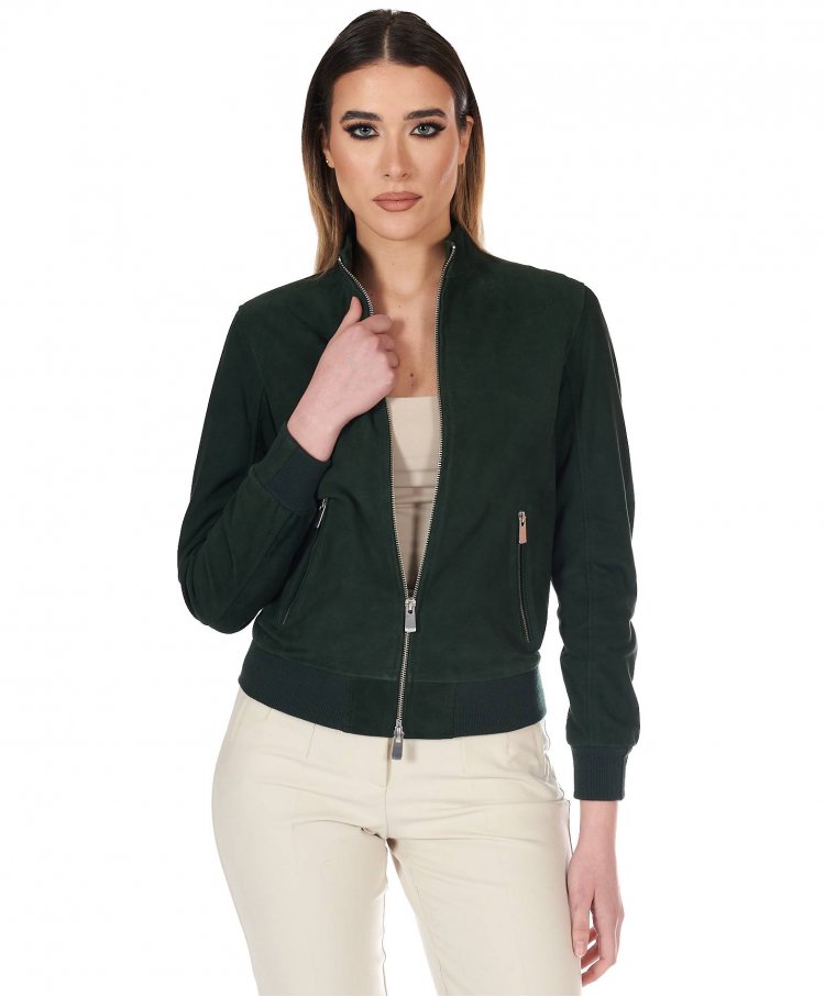 Blouson bomber cuir daim...