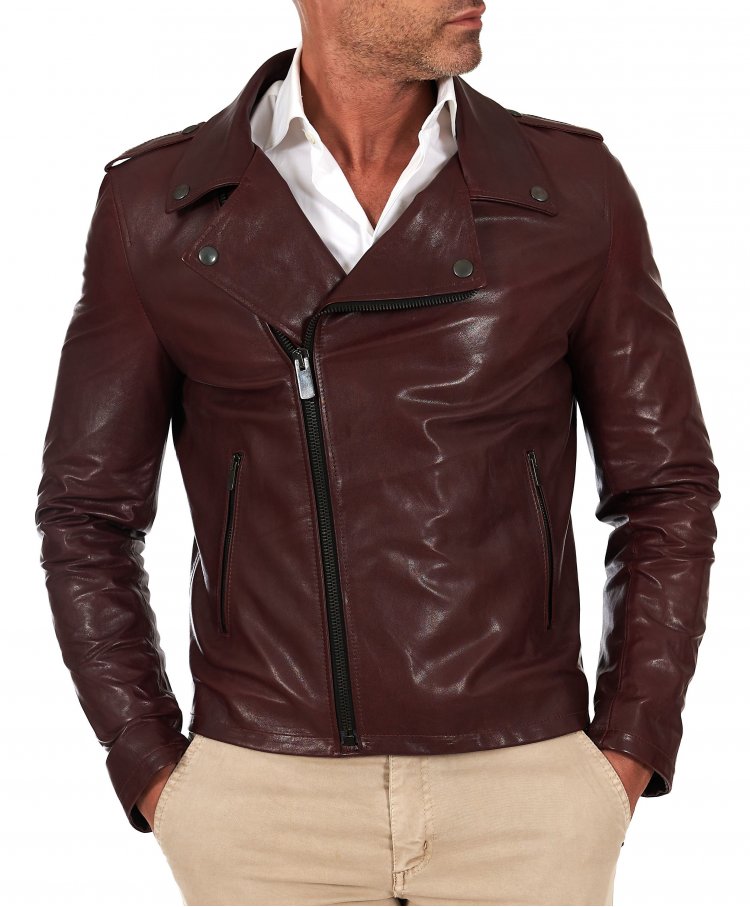 Blouson cuir bordeaux...