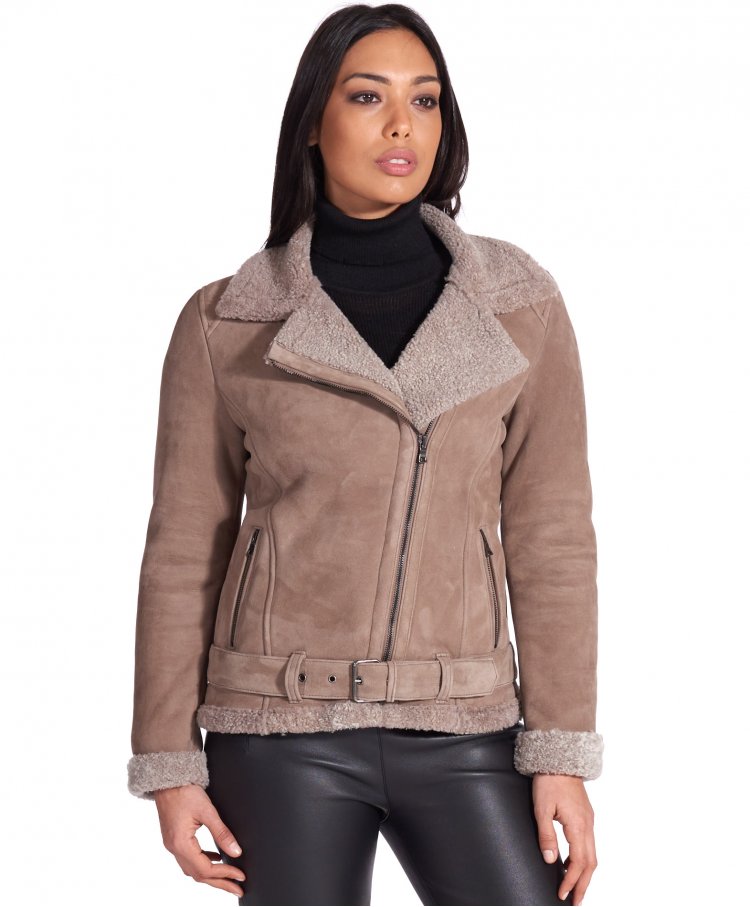 Veste daim mouton femme sale