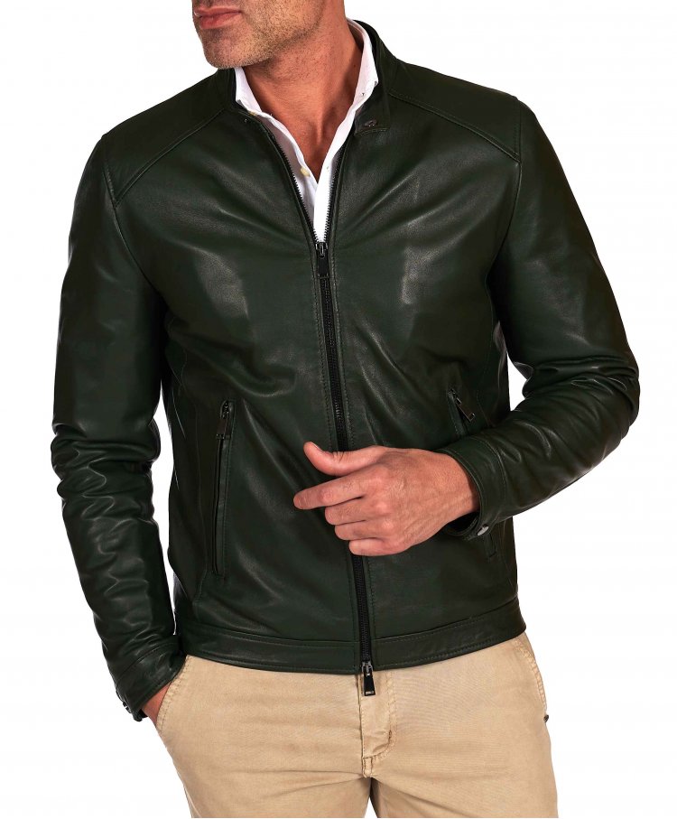 Blouson cuir naturel vert...