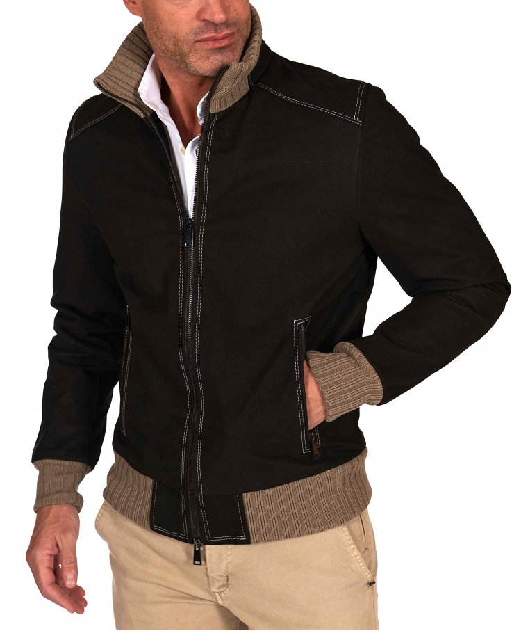 Blouson bomber cuir nubuck...