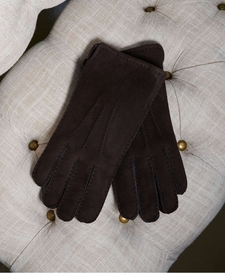 Gants peau mouton marron...