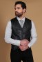 Gilet in pelle nera uomo stile classico