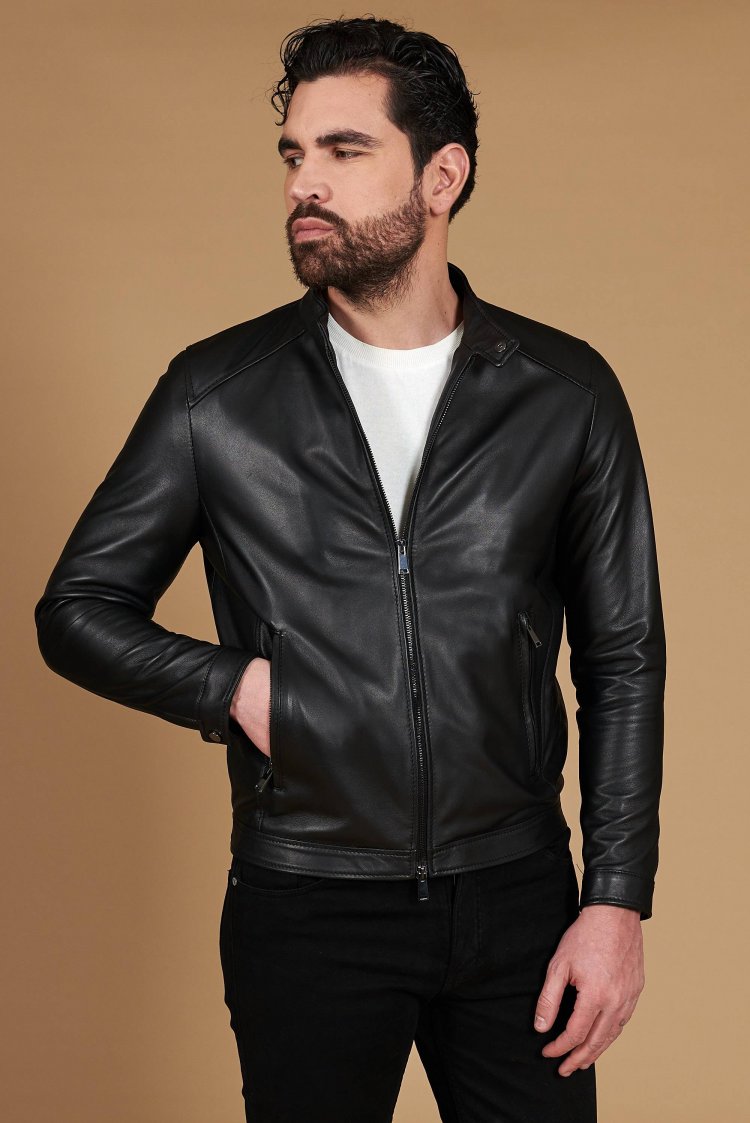 Blouson cuir noir veste...