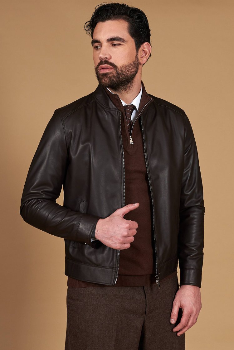 Blouson cuir naturel marron...