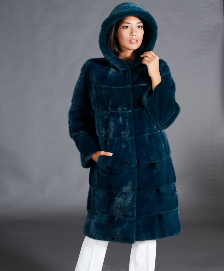 manteau fourrure avec capuche