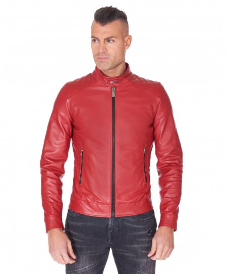 Blouson cuir roux veste...