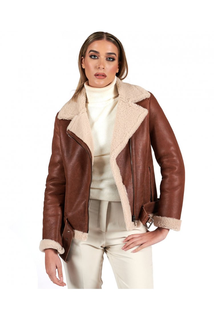 Blouson mouton cognac...